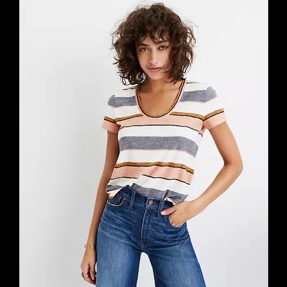 Madewell Tops - Madewell Alto Scoop Neck Tee shirt Ellet striped S